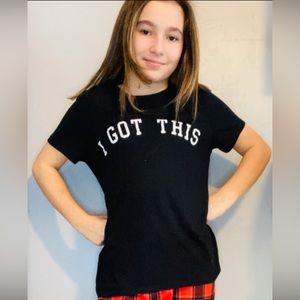 Black juniors XS black tee